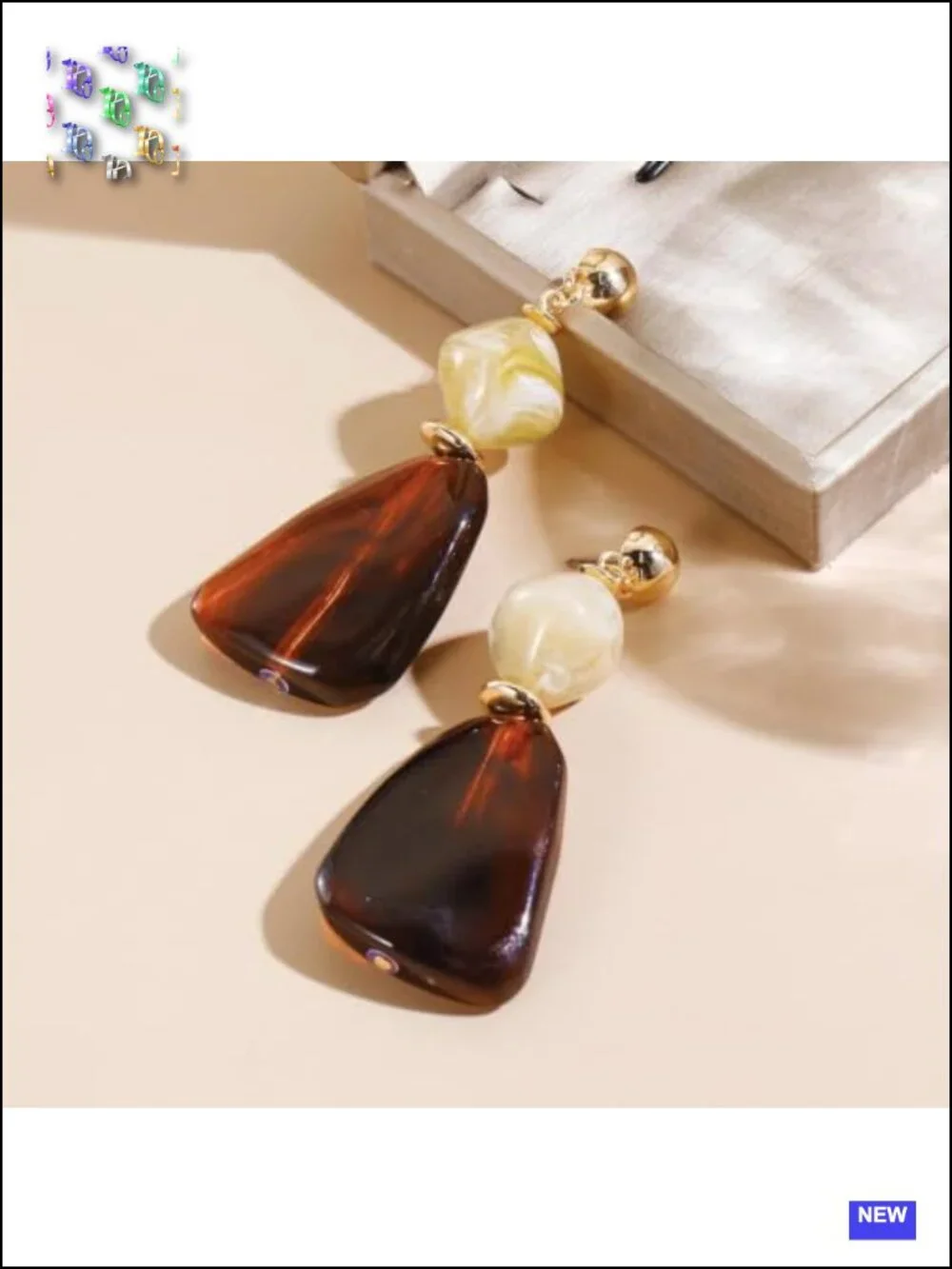 Chunky Acrylic Resin Dangle Stud Statement Earrings for Women Geometric Vintage